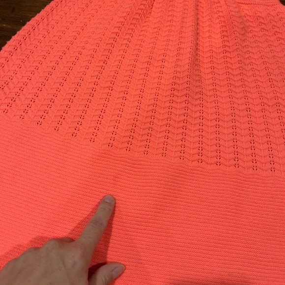 Miami Dress Women Small Short Sleeve Sweater Dress Bright Coral Pink Knee Length - Picture 8 of 14